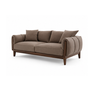Sofá Moderno de 3 Plazas en Madera de Teca Sólida, Muebles Tapizados de Lujo para Sala de Estar, Hotel, Apartamento, Villa, Fabricante de Muebles - Product Image 2