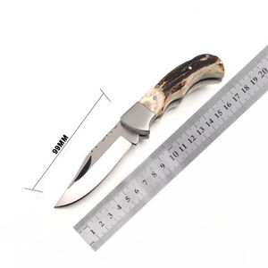 Navaja de bolsillo de Damasco con mango texturizado, herramienta para exteriores, navaja plegable de acero de Damasco con hoja de punta caída - Product Image 6