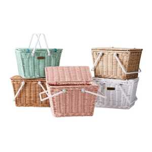 Wholesale Kids Rattan Picnic <b>Basket</b> Kids Furniture Kids Room Handwoven Wicker Picnic Storage <b>Basket</b> With Handle For Toddler - Product Image 3