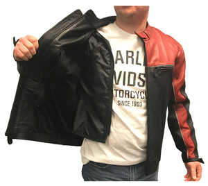 Vintage Cruiser Off-road Racing Motorcycle <b>Jacket</b> Summer Long Sleeved Leather Classic Heavy Duty Moisture-wicking - Product Image 2
