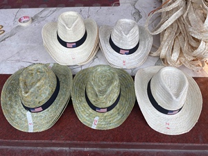 Sombrero de Paja de Ala Ancha Fabricado en Vietnam, Sombrero de Playa con Protección UV y Bandera Americana, Logotipo Personalizado, Sombrero Panamá para Pesca y Surf - Product Image 5
