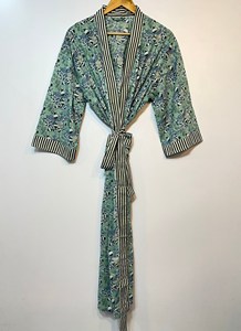 Kimono de Playa para Mujer, Estampado Floral Rojo, 100% Algodón, Cuello en V, Largo, Secado Rápido, Romántico, para Verano y Primavera, Suave - Product Image 3