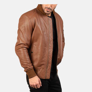 Veste en cuir sur mesure 2026, couleur unie, pour homme, style streetwear, veste d'hiver en cuir pour garçons - Product Image 3