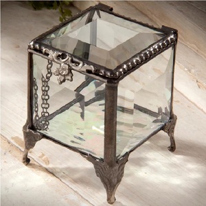 European Style Glass <b>Box</b> Metal Glass Jewelry <b>Box</b> With Handle Storage Organizer Rectangle Design Transparent Clear Glass <b>Box</b> Sell - Product Image 4
