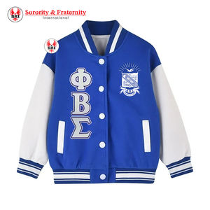 Veste universitaire brodée pour hommes de la fraternité Phi Beta Sigma |   Veste de fraternité en laine brodée avec manches en cuir - Product Image 4