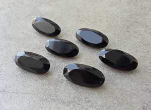 Ónix Negro Natural Facetado en Forma de Pera, Gran Forma Ovalada, Calibrado, Joyería al por Mayor, Piedra Preciosa Suelta - Product Image 2