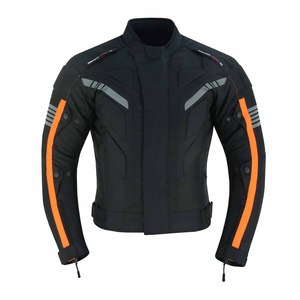 Chaqueta de Motociclismo TASHU para Hombre, Negra y Naranja, Invernal, Cálida, Resistente al Viento, con Protección, Reflectante, Transpirable, con Malla Estampada - Product Image 4