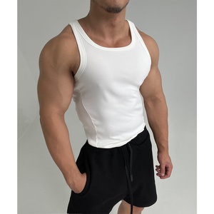 Men's Fashion Brand Summer Sports Vest Solid Color Joker Sleeveless I-Character for Running & Training Formal Fitness Clothes - Product Image 3