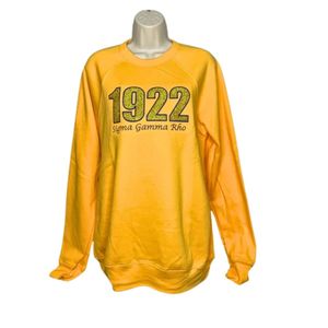 Sudadera con brillo y bordado 1922 al por mayor para mujer, con gráfico brillante, cuello redondo, manga larga, personalizada para hermandades, a la moda - Product Image 1