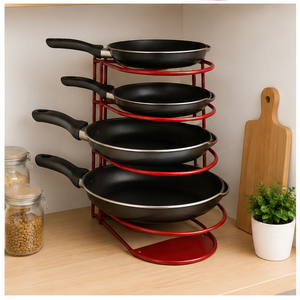 5-Tier Pot and Pan Organizer <b>Rack</b> for <b>Kitchen</b> Cabinet Metal Cookware Holder for Cast Iron Skillets And Lids In Affordable Price - Product Image 4