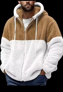 New Design Trend for Autumn/Winter 2024 Eco-Friendly Knitted 100% Polyester Sports Casual Spliced Half <b>Zip</b> Hoodies for Men - Product Image 6