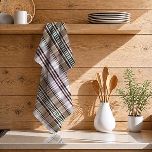 Serviettes de cuisine en coton de fournisseur indien avec motif à carreaux, dernière collection, super absorbantes, rayées, pour la maison - Product Image 1