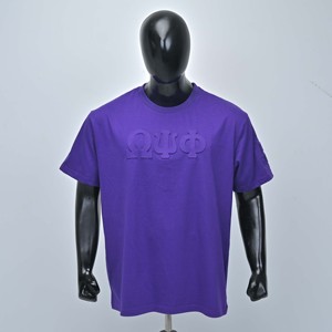 <b>Purple</b> Men Embossed Logo Short Sleeve O-Neck <b>T</b>-<b>Shirt</b> Regular Fit Casual Short Sleeve Jersey Cotton Heavyweight Fashion <b>T</b>-<b>shirts</b> - Product Image 1