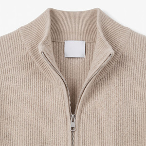Customized Logo Solid Color Winter Casual <b>Long</b> Sleeve <b>Cardigan</b> Sweaters Wholesale Rib Knit Zipper Sweater for <b>Men</b> - Product Image 5