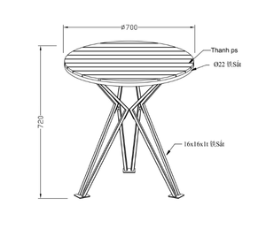 Table d'extérieur en PS avec plateau à lattes et pieds en métal, mobilier de bistrot pour patio et jardin, matériau imperméable, haute qualité, ODM OEM, pour balcon et café - Product Image 6