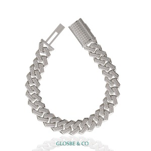 Bracelet cubain en moissanite pour homme, vente en gros Vietnam, Glosbe & Co, diamant synthétique (créé en laboratoire) rond GRA, pour usage quotidien - Product Image 4