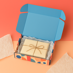 Boîtes d'expédition en carton ondulé personnalisées imprimées en CMJN, en matériaux recyclés, avec pelliculage brillant et gaufrage, pour fourrures et chaussettes - Product Image 6