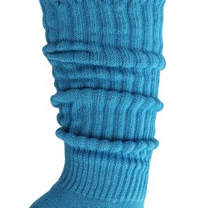 Turquoise Blue Cotton Women's Slouchy Scrunch <b>Socks</b> <b>Knee</b> <b>High</b>-Shoe Size 5 to 10 - Product Image 4