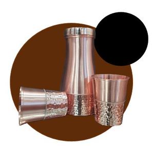 Pichet à boisson en cuivre de style vintage avec ensemble de verres pour la table à manger, la cuisine et l'hôtellerie - Product Image 3