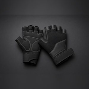 Gants de fitness unisexes à demi-doigts en cuir PU respirant avec sangle de poignet réglable pour la musculation et l'entraînement en salle de sport - Product Image 4