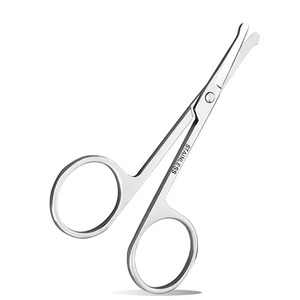 Ciseaux de sécurité ronds en acier inoxydable à tête pointue pour sourcils, coupe-poils de nez, outil de beauté et de maquillage pour l'entretien des oreilles - Product Image 1