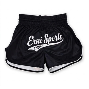 Pantalones Cortos Deportivos para Hombre, Talla Grande, Secado Rápido, 100% Poliéster, para Entrenamiento de Muay Thai y MMA, con Logotipo Frontal, Ajuste Atlético, Marca Erni Sports - Product Image 1