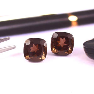 Lot en gros de pierres précieuses naturelles de quartz fumé carrées, taille coussin, facettées, calibrées, 4x4 mm, pour la fabrication de bijoux - Product Image 3