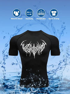 Camiseta Deportiva Personalizada para Hombre, de Secado Rápido, Compresión, para Gimnasio, Entrenamiento, Culturismo - Product Image 3