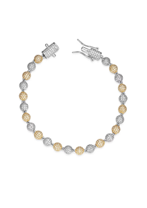 Bracelet en argent 925 avec perles de moissanite, design boule taille brillant rond, bijoux de fête pour femme - Product Image 2