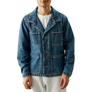 Chaqueta Vaquera para Hombre de Talla Grande, Alta Calidad, Ecológica, con Cuello Alto y Cierre de Cremallera, Diseño Premium, Estilo Urbano, con Bolsillo Frontal - Product Image 1