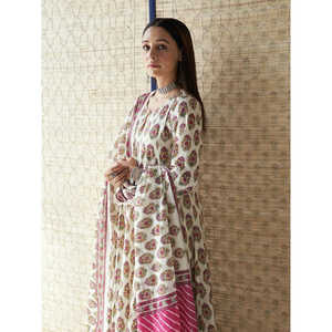 Hermoso Salwar Kameez de Algodón para Fiestas, Talla XL, Incluye Top, Pantalón y Dupatta - Product Image 4