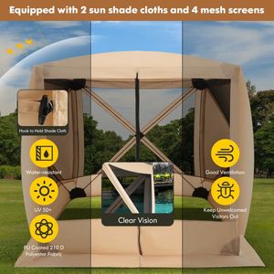 Gazebo Plegable de 6.7 x 6.7 Pies con Mosquitera y Bolsa de Transporte - Product Image 2