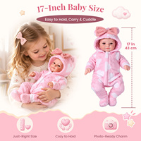 Poupées Reborn Fille Babeside 17 Pouces Colin Nouveau Produit Corps en Vinyle et Tissu Réaliste Grenouillère Rose Cœur en Peluche Personnalisée Vente en Gros