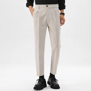 กางเกงลำลองสีดำสำหรับผู้ชาย เอวยางยืด ทรงตรง มีกระเป๋าข้าง ระบายอากาศได้ดี เหมาะสำหรับใส่ในฤดูใบไม้ร่วง กางเกงขายาวผู้ชาย - Product Image 5