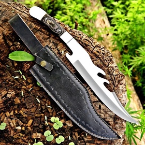 มีดโบวี่เหล็กดามัสกัสทำมือ ใบมีดคงที่ สำหรับเอาตัวรอดกลางแจ้ง ด้ามไม้ปาคาอเนกประสงค์ - Product Image 3