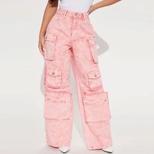 Pantalon cargo pour femme en toile de haute qualité, séchage rapide, devant plat, avec plusieurs poches, logo personnalisé, style streetwear, hiver - Product Image 2