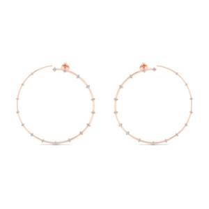 Boucles d'oreilles créoles REYES personnalisées en argent sterling 925, serties d'un diamant de laboratoire CVD HPHT de 0,5 carat, taille ronde, pour femmes - Product Image 1