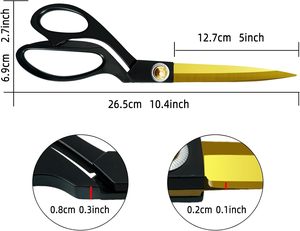 Forbici da Sarto Professionali per Lavori Pesanti, Forbici Affilate in Acciaio Inossidabile per Taglio Tessuti, Cucito e Artigianato - Product Image 2