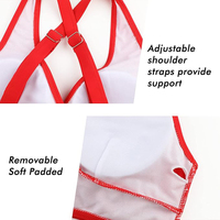 Set Bikini Terlaris Atasan Merah Model Twist Bawahan Polkadot Pinggang Tinggi Pakaian Renang Pakaian Pantai Baju Renang Dua Potong