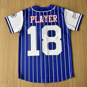 เสื้อเบสบอลคอวีแบบ OEM สั่งทำได้ตามแบบของคุณเอง พิมพ์ลายดิจิตอลแบบระเหิด ติดอัพพลิเค ระบายอากาศได้ดี ซับเหงื่อ ป้องกันแบคทีเรีย - Product Image 2