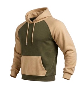 Sweat-shirt à capuche en molleton uni pour homme, manches classiques, couleur contrastante, poche Kanjia, vente en gros, multicolore, grandes tailles - Product Image 1