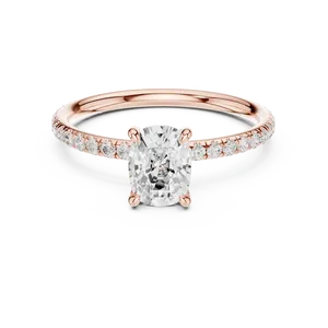 Bague de fiançailles en or massif 18 carats avec diamant de laboratoire taille coussin, certifié IGI, VVS E-F, pierres d'appoint, bijoux de luxe unisexe - Product Image 5