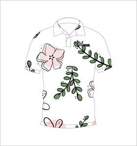 Polo Floral Elegante Personalizado, Transpirable y Ligero, Ropa Deportiva para Golf, Manga Corta, Sublimación, Prenda Botánica de Alto Rendimiento - Product Image 2