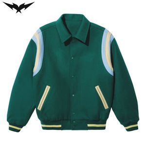 Nouvelle veste universitaire unisexe tendance, veste de baseball pour hommes, veste bomber universitaire pour lycée, logo personnalisé - Product Image 5
