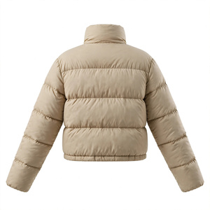 Veste matelassée en nylon respirant et écologique pour femme, col montant, coupe-vent, manteau d'hiver zippé, vêtement d'extérieur décontracté et chaud, export BD - Product Image 6