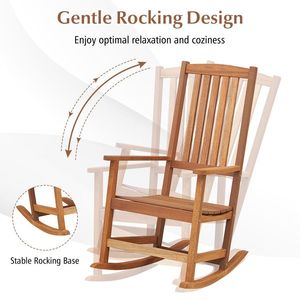 Ergonomic High Back Patio Rocking <b>Chair</b> Smooth Rocking Base <b>Outdoor</b> <b>Rocker</b> - Product Image 2