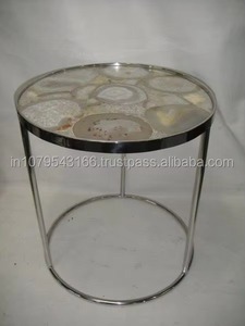 Modern <b>Round</b> <b>Side</b> <b>Table</b> with Faux Marble Top and Metal Frame Contemporary Living Room Accent Furniture - Product Image 2