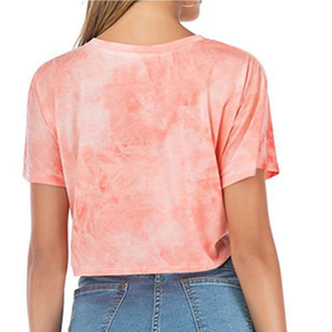 Women's High Quality Quick Dry Breathable <b>Feather</b> Decoration Custom Logo Casual Outdoor Indoor Summer Crop <b>Top</b> T-Shirt - Product Image 5