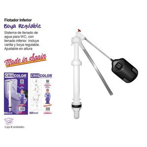 Valvola di riempimento Criscolor con galleggiante regolabile per WC a riempimento dal basso in plastica per bagno - Product Image 1
