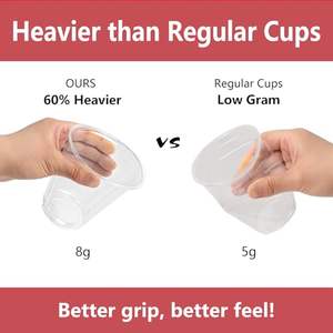 Gobelets jetables biodégradables en PET transparent de 12 oz, anti-fuite, sans BPA, lot de 50 pour eau, jus, soda, café glacé - Product Image 2